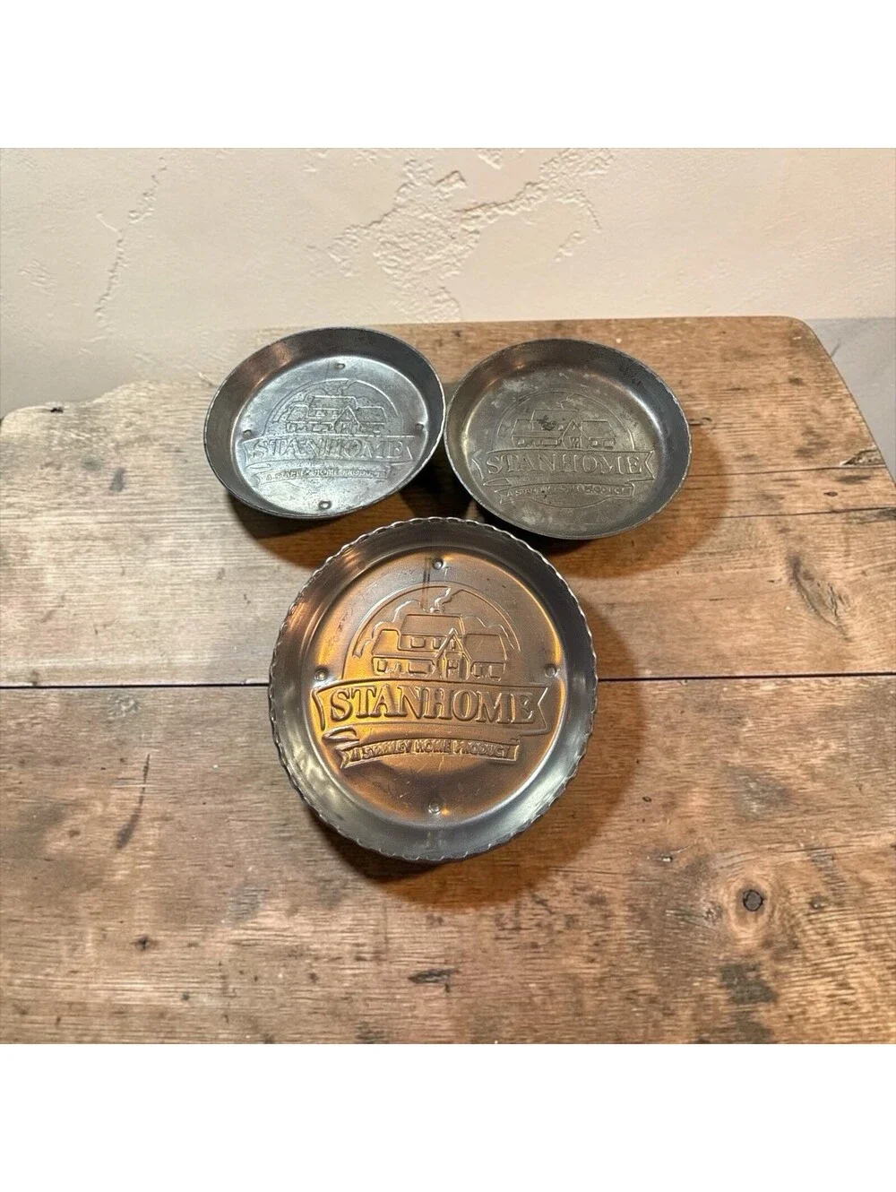Coaster Vintage Stanhome Hammered Aluminum Coasters - Ashtray Barware Set of 6
